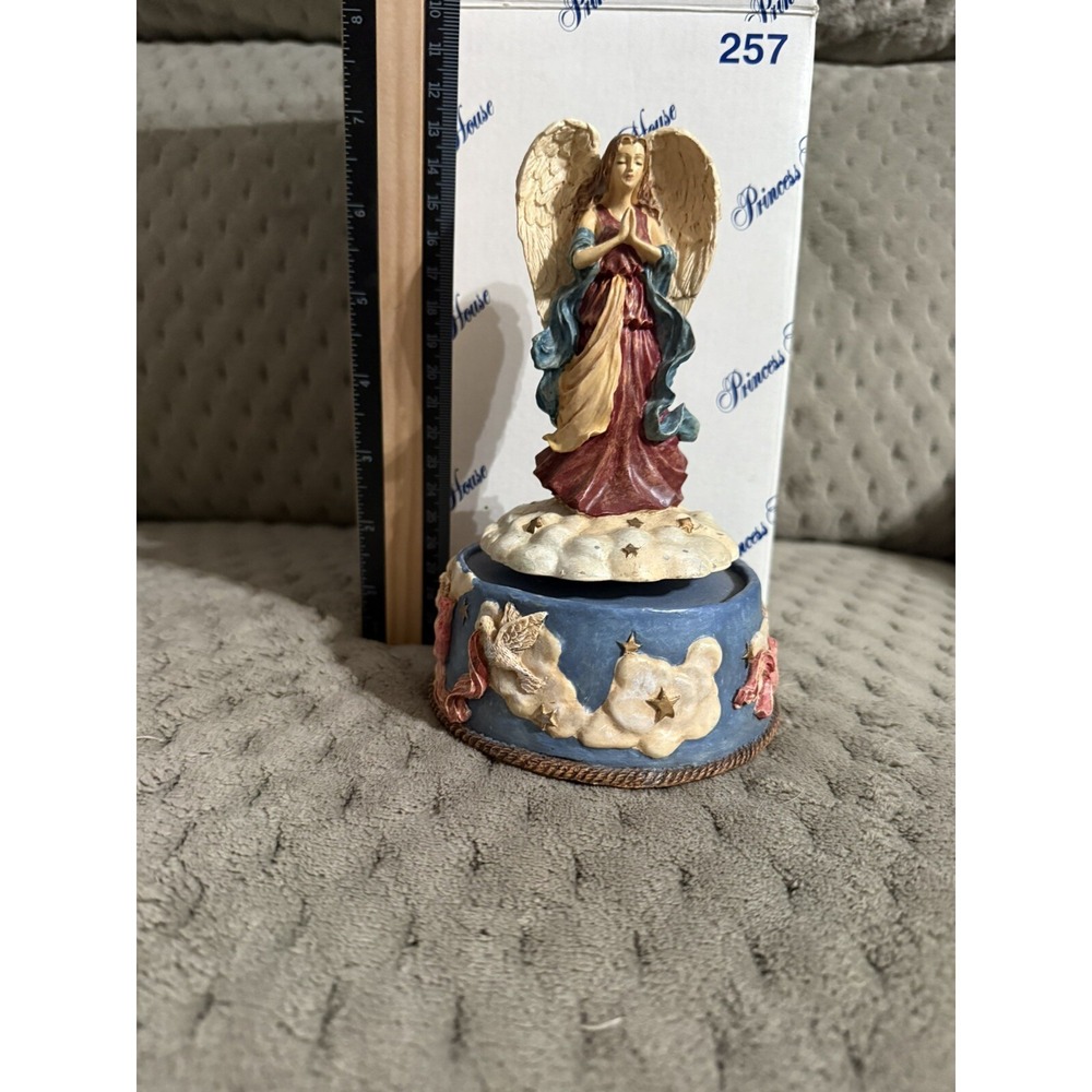 Princess House Angel Music Box 257 Unboxed‎ 7" Tall Hark the Hearld Music  New